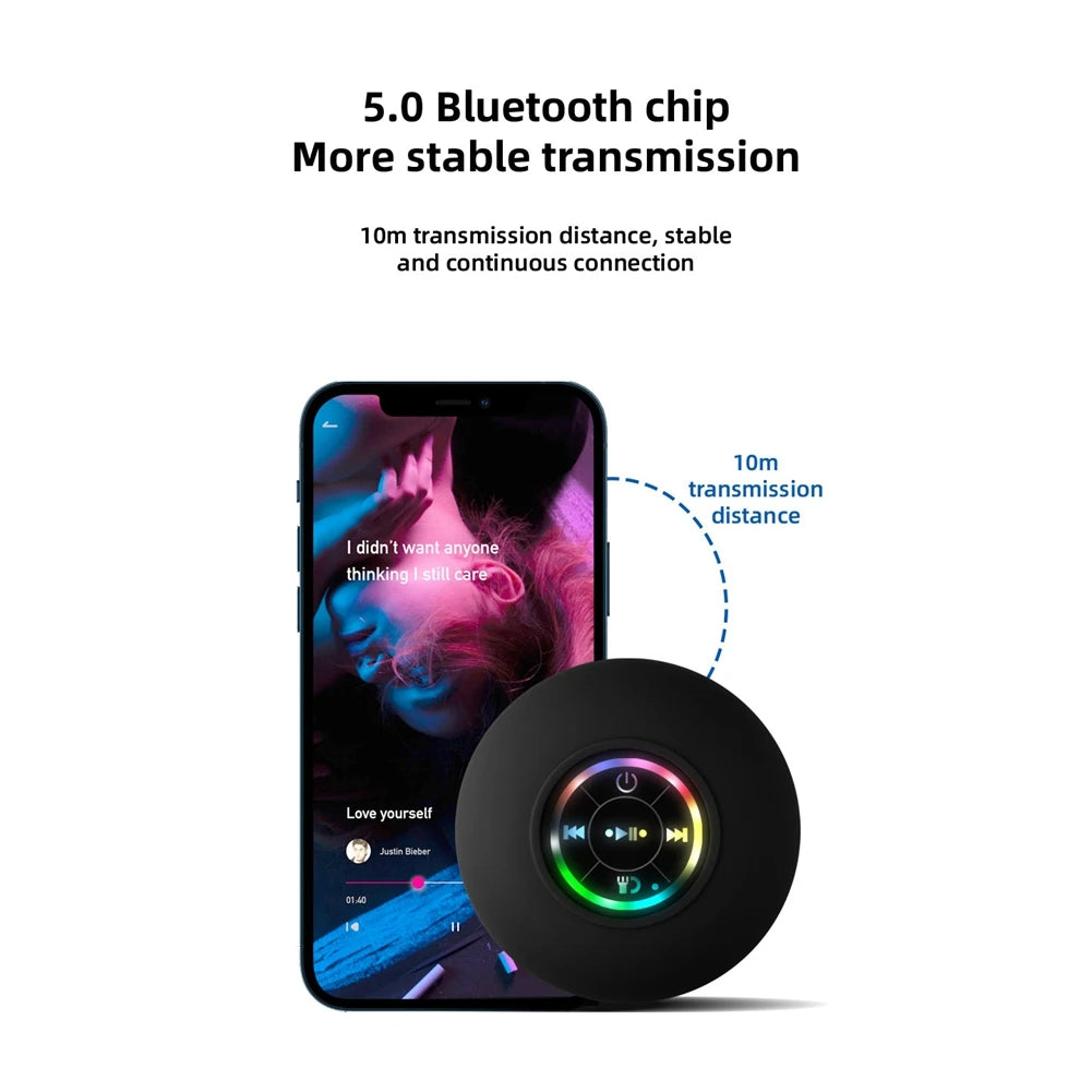SoundSplash Mini™ - Waterdichte Bluetooth Speaker met RGB-verlichting & Zuignap