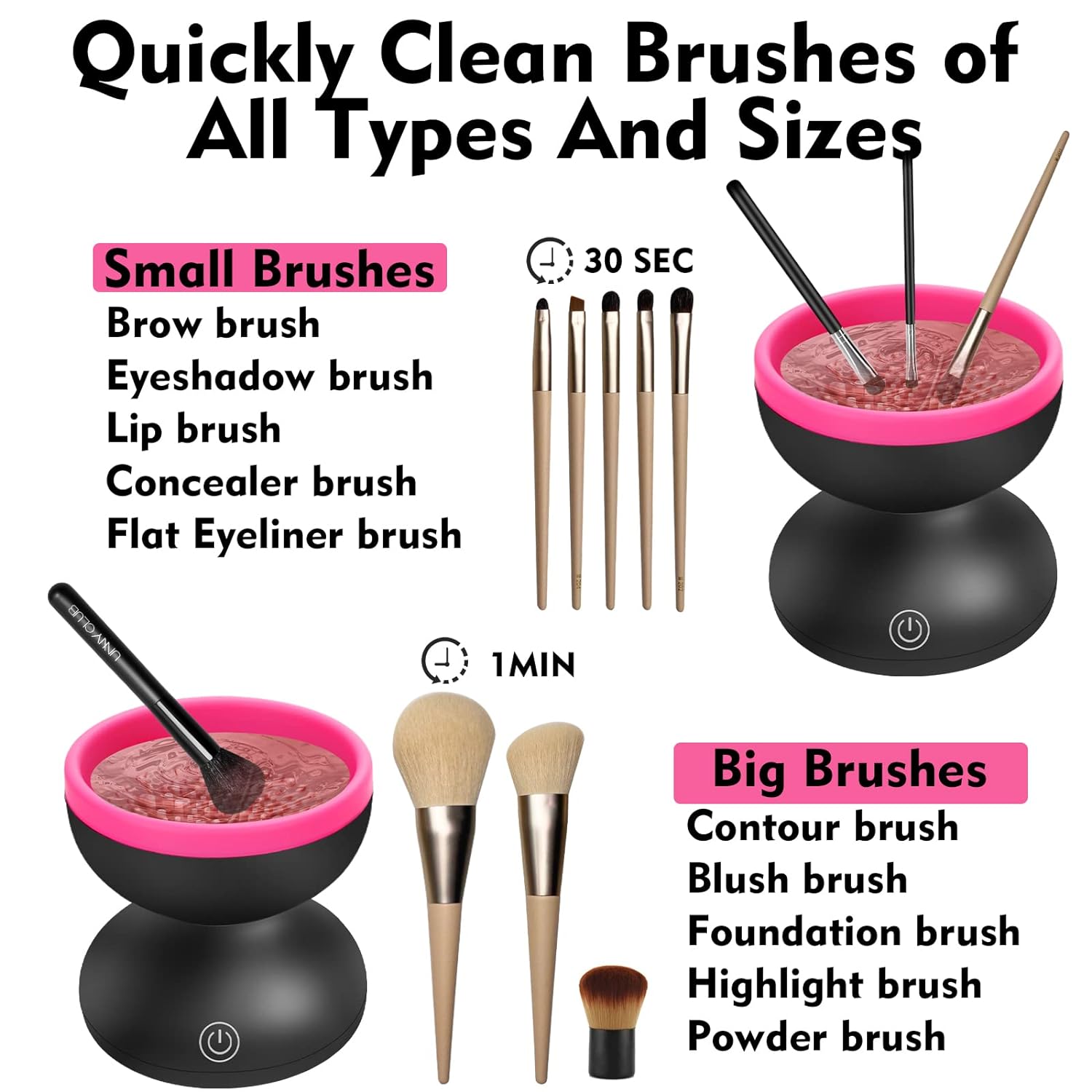 BrushBliss™: Draagbare Makeup Borstel Schoonmaakset
